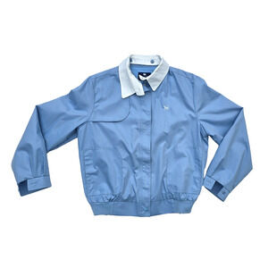 VTG Carriage Court Womens Light Blue Large Full Zip Jacket With Removable Collar